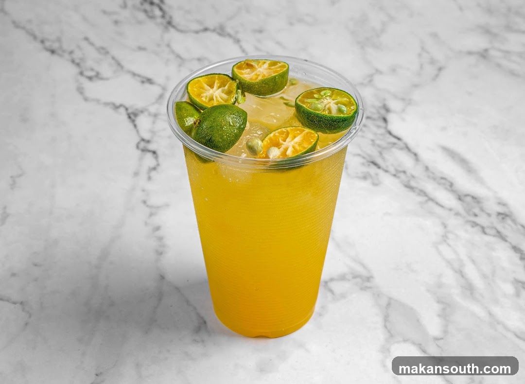 Orange Drink with Lime Slices