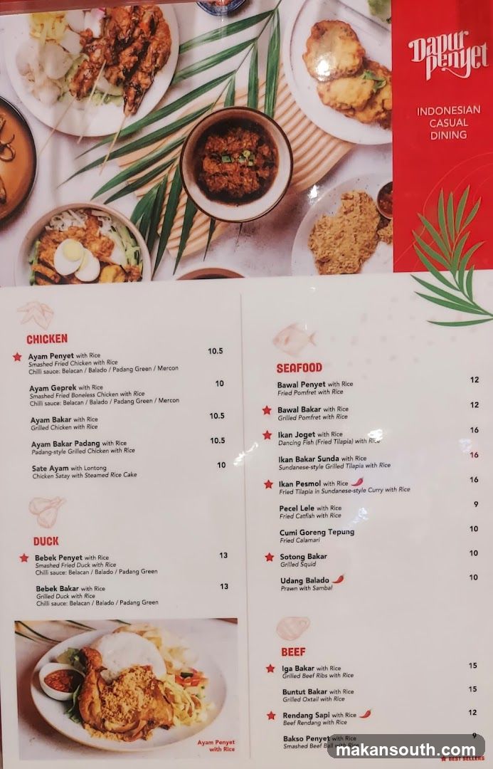 Dapur Penyot Indonesian Casual Dining Menu