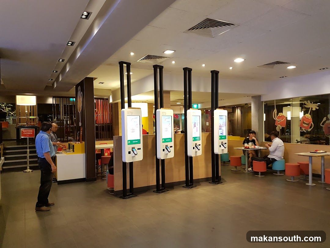 McDonald's Interior with Self-Order Kiosks