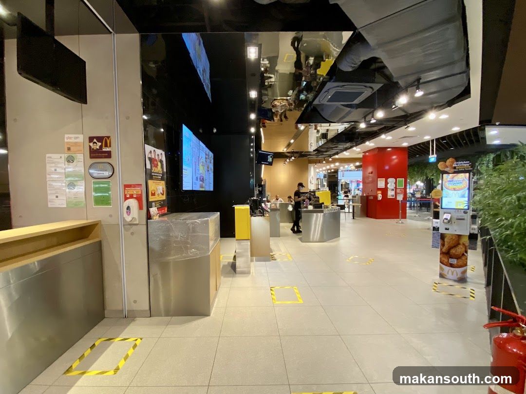 McDonald's Interior with Digital Menu and Ordering Kiosk