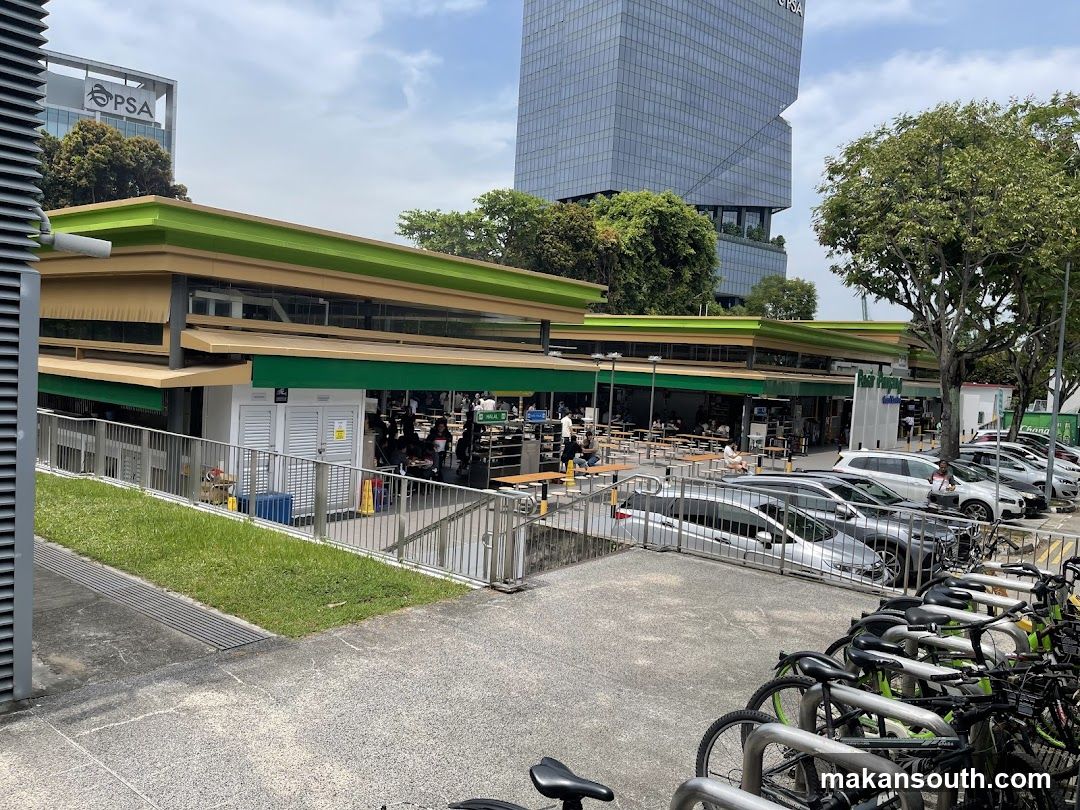 Outdoor Food Court with Seating and Parking