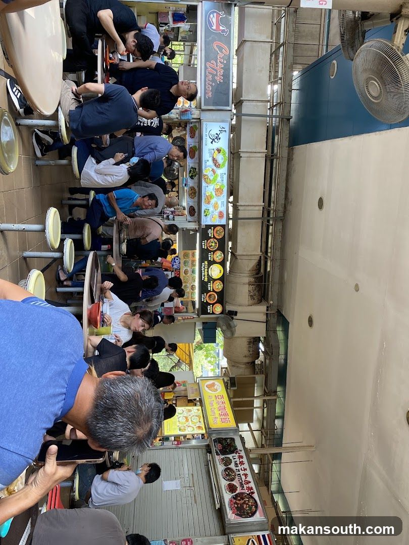 Food stalls in a busy market