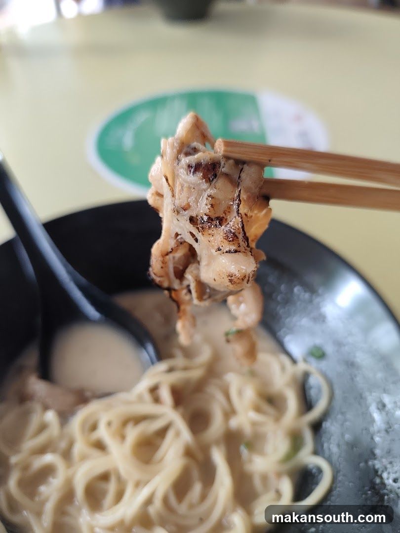 Close-up of Ramen with Grilled Chicken
