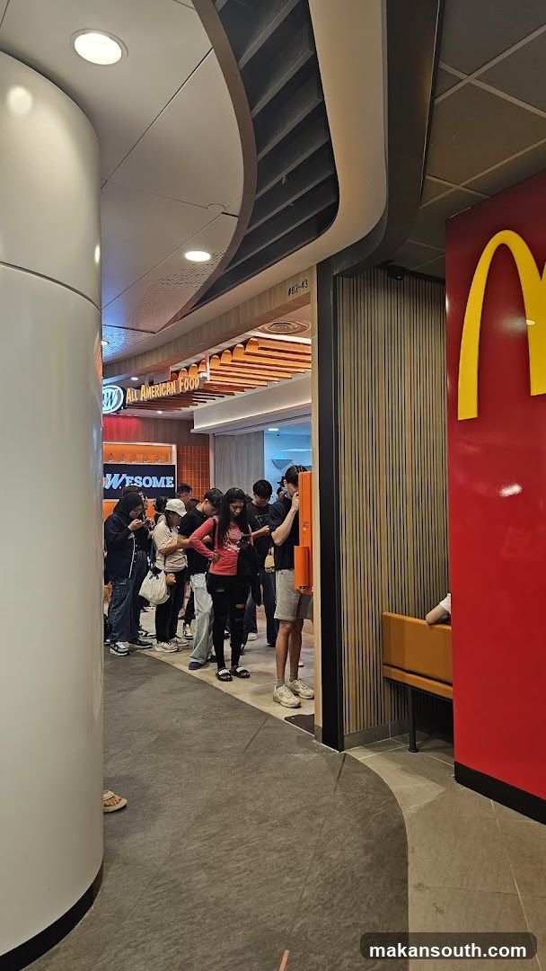 People queuing at a fast-food restaurant