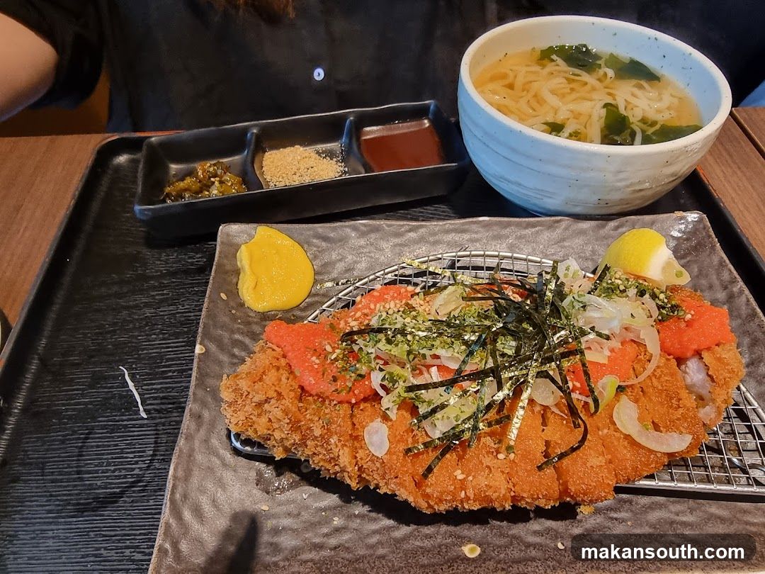 Fried Pork Cutlet with Toppings and Soup