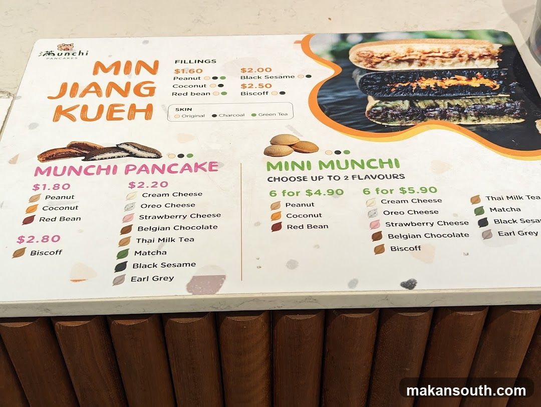 Min Jiang Kueh & Munchi Pancake Menu
