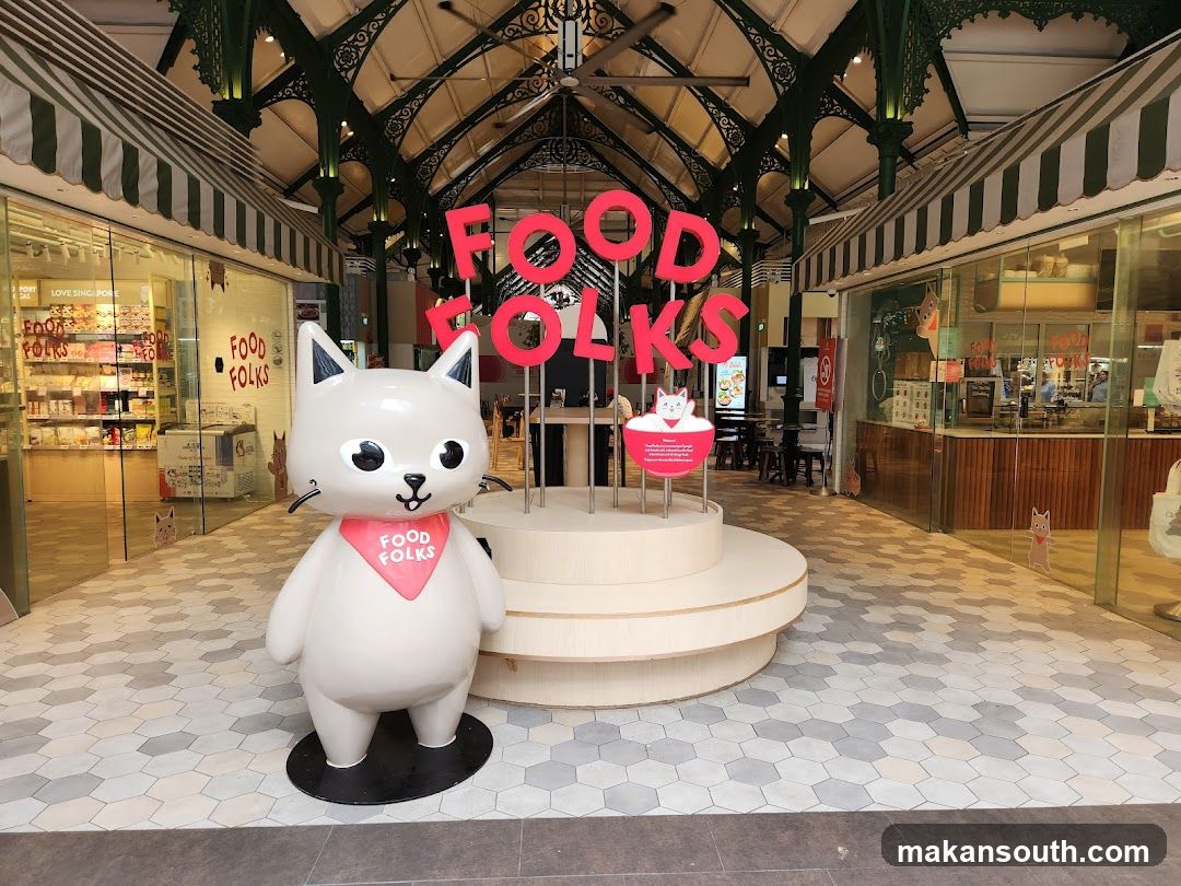 Food Folks Cat Mascot and Signage