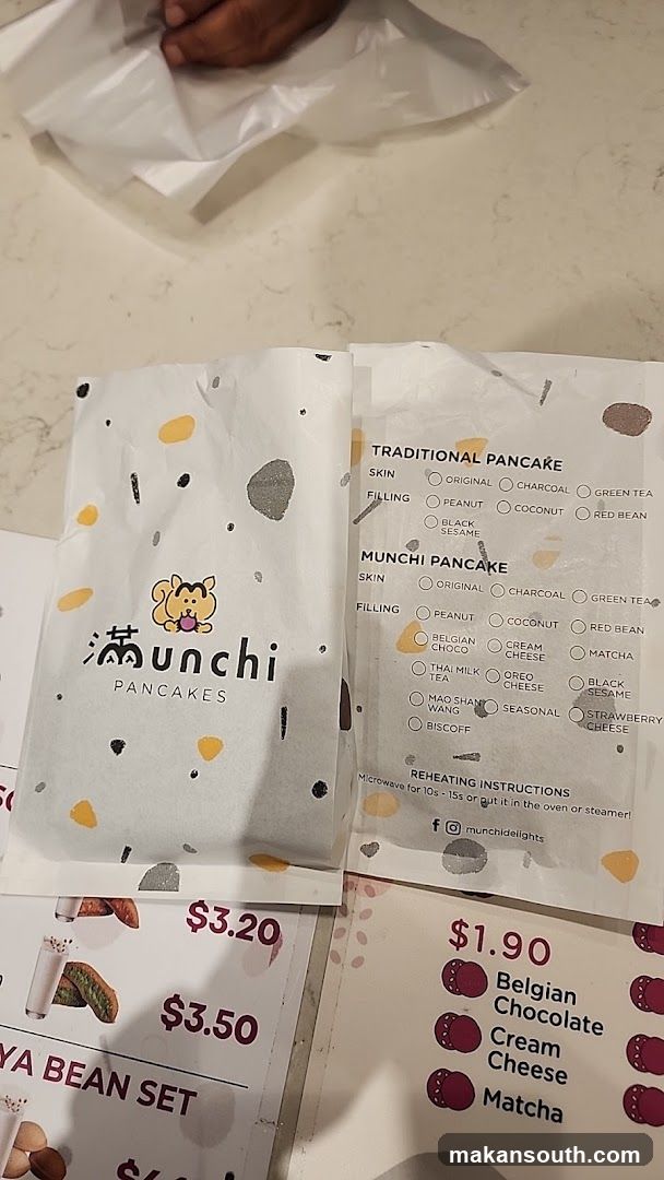 Munchi Pancakes Menu