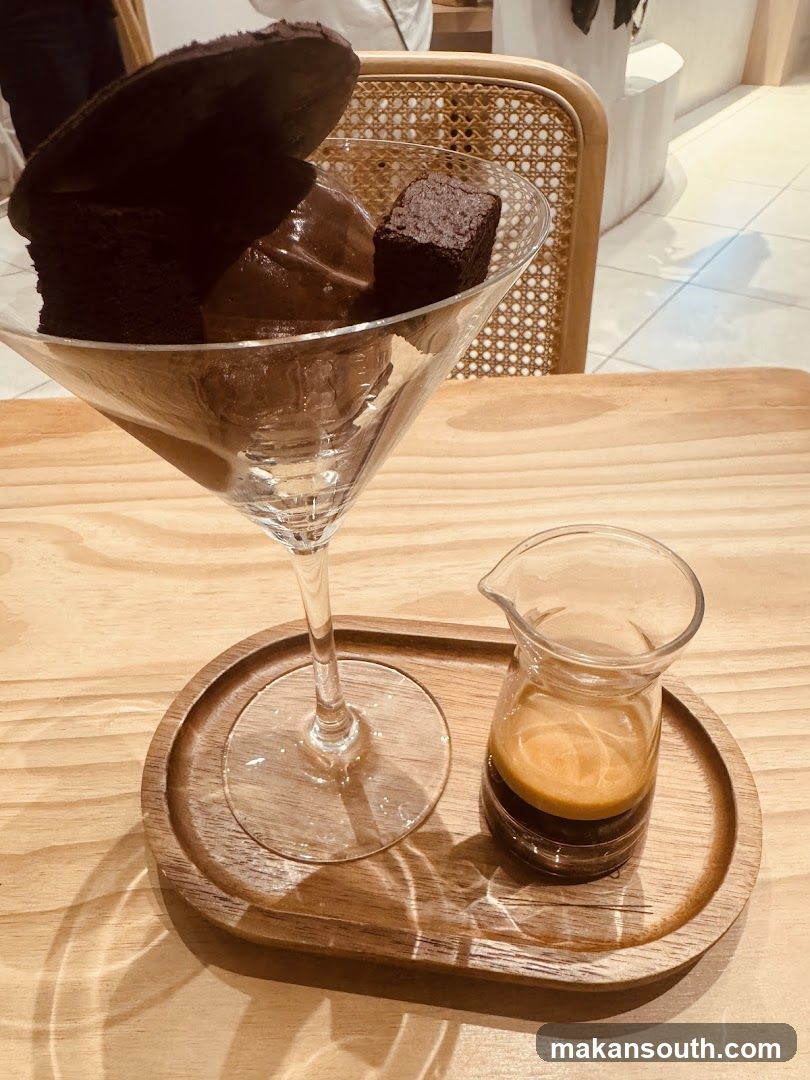 Chocolate dessert with espresso