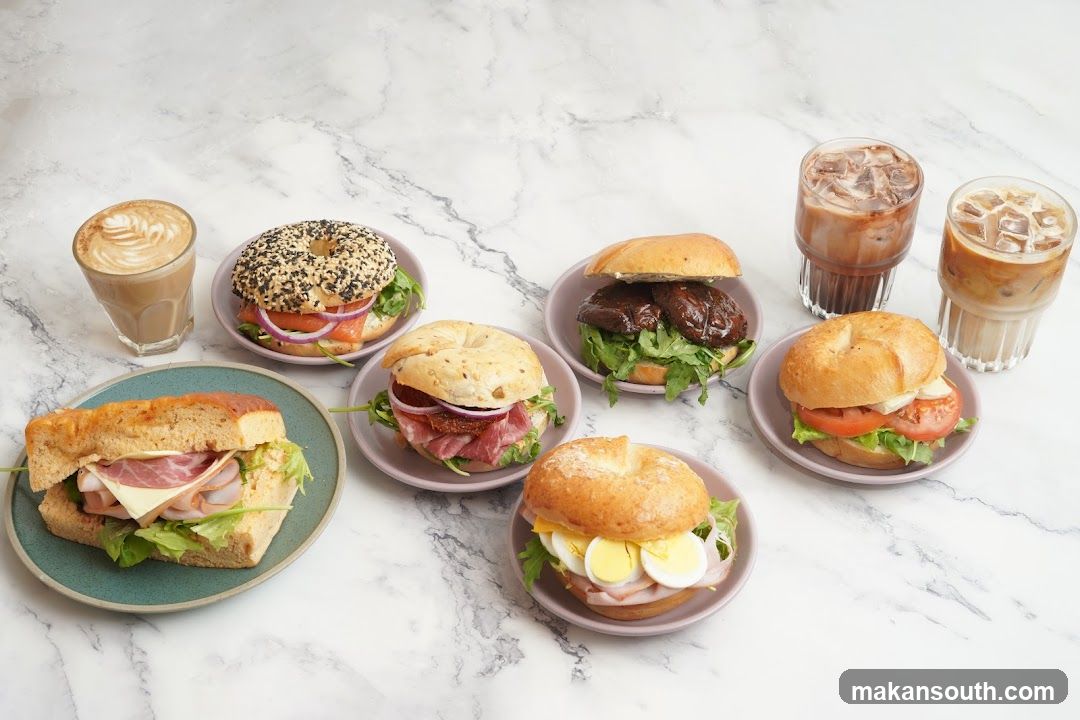 Assortment of Sandwiches and Coffee Drinks