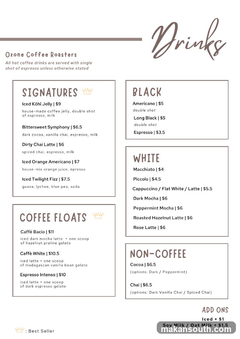 Ozone Coffee Roasters Drinks
