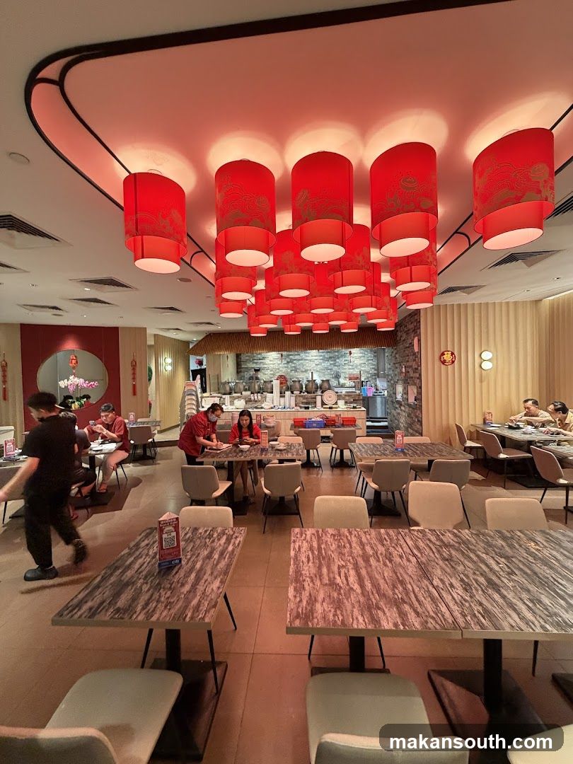 Restaurant Interior with Red Lanterns