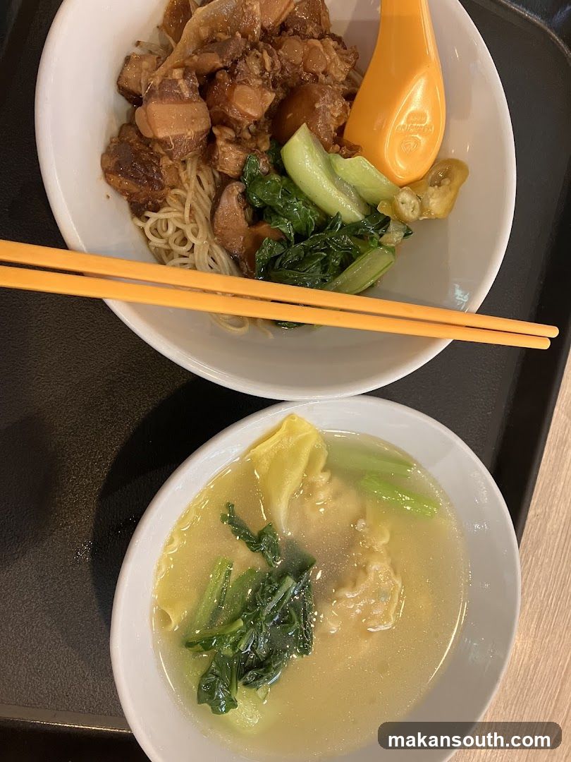 Braised Pork Noodles and Wonton Soup