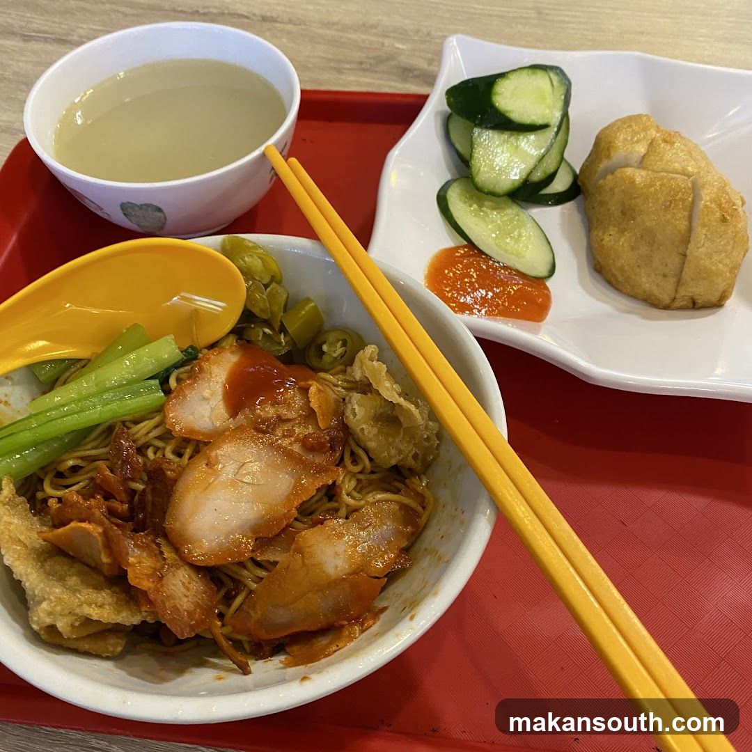 Noodles with Char Siu and Side Dish
