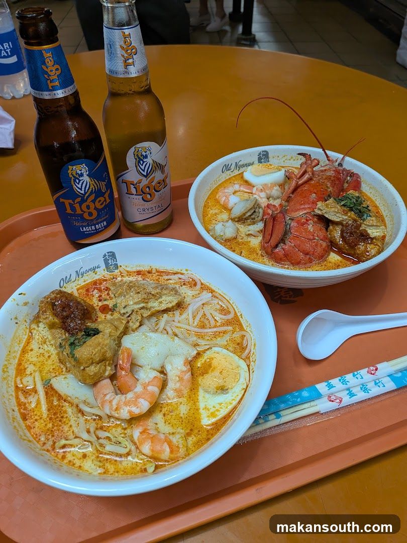 Laksa and Lobster with Tiger Beer