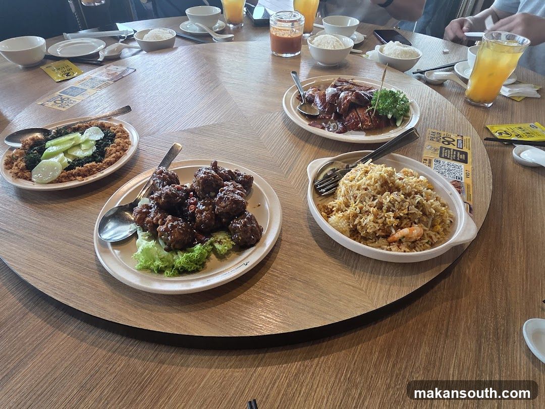 Round Table with Various Dishes