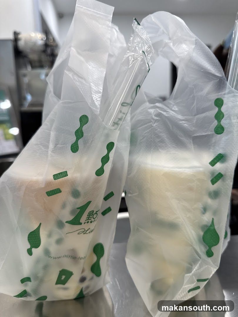 Bubble Tea Drinks in Branded Bags