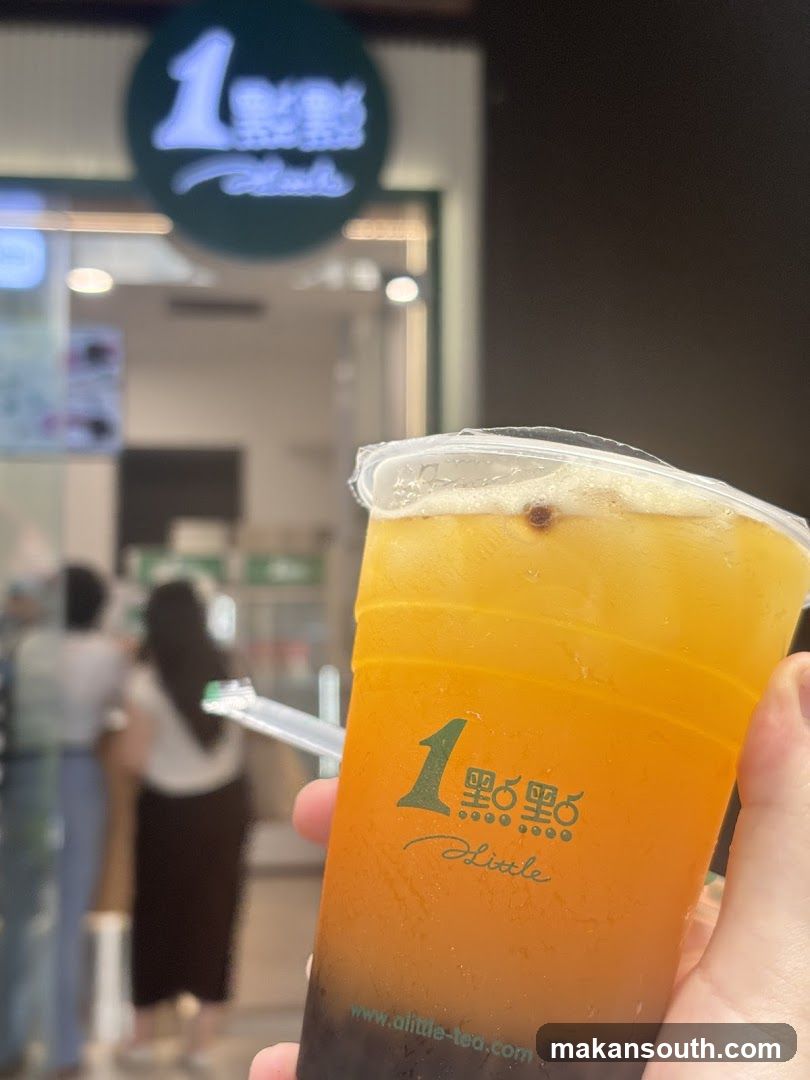 Drink with shop logo