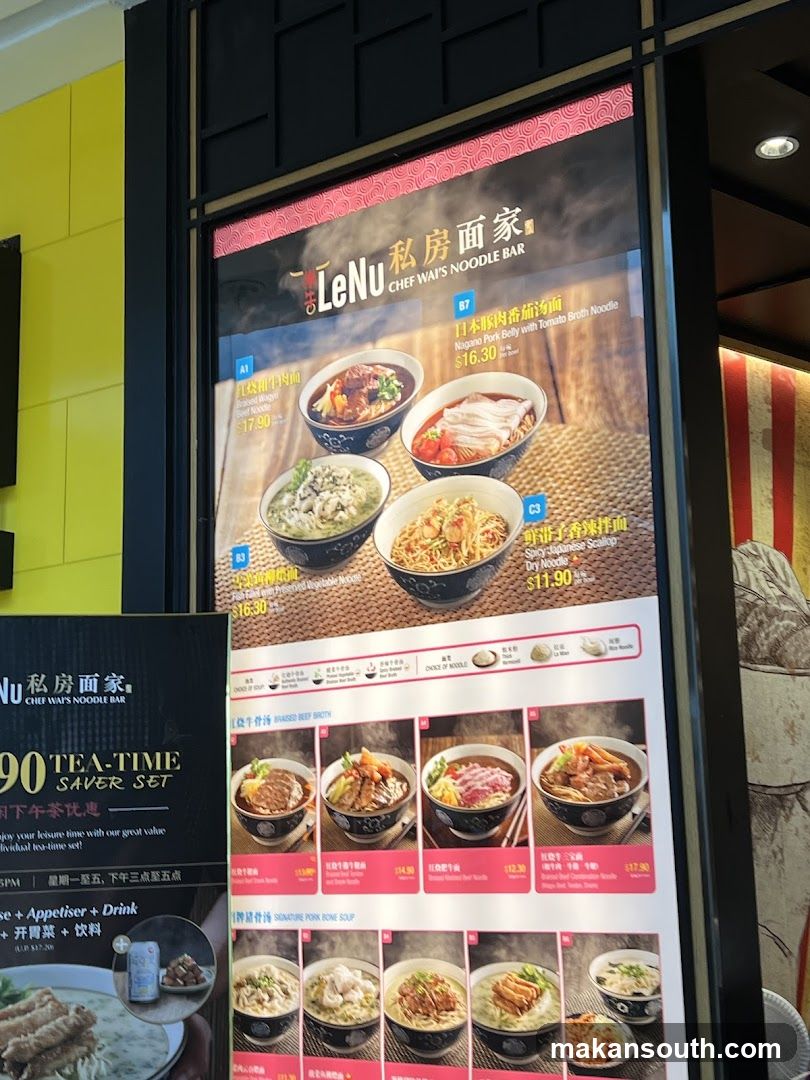 LeNu Chef Wai's Noodle Bar Menu