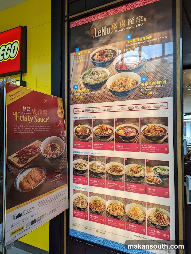 LeNu Chef Wai's Noodle Bar Menu