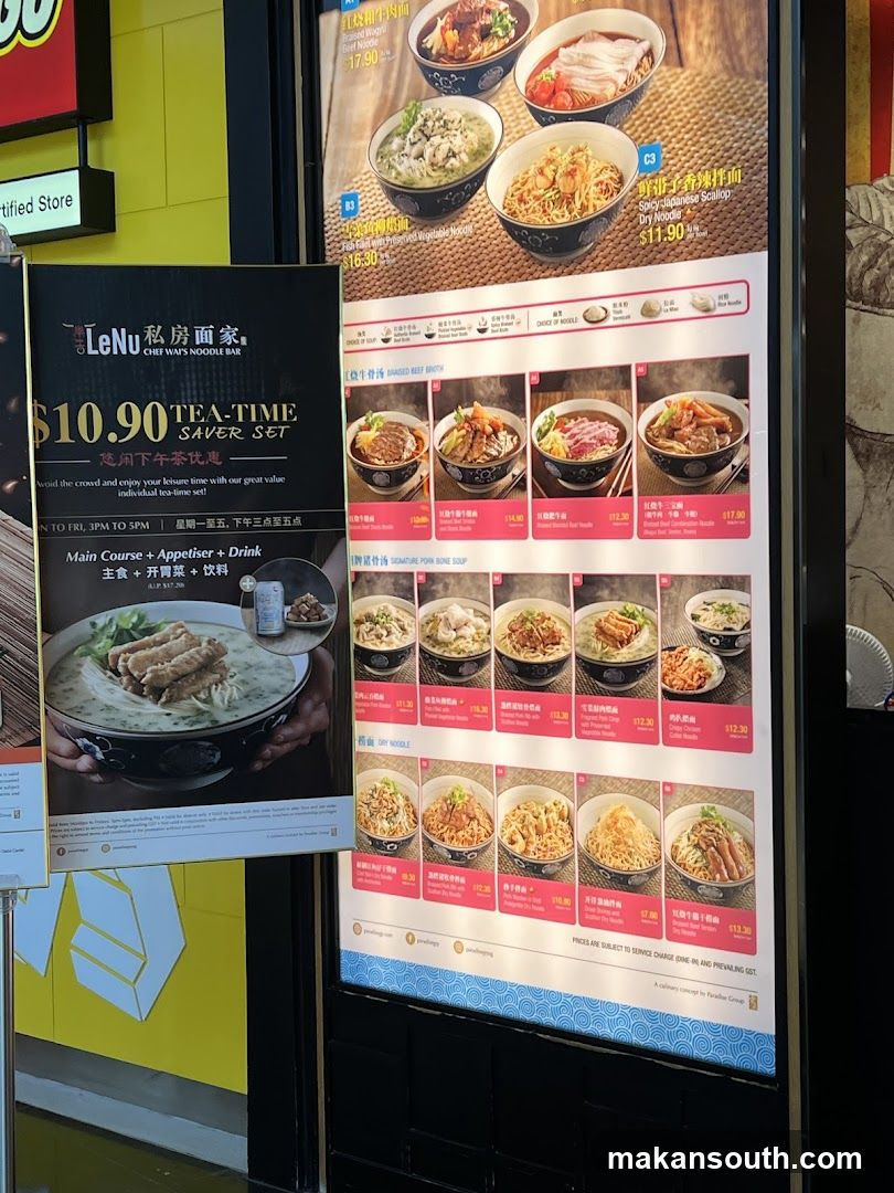 LeNu Chef Wai's Noodle Bar Menu