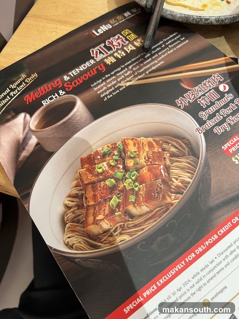LeNu Chef Waps Noodle Bar Menu