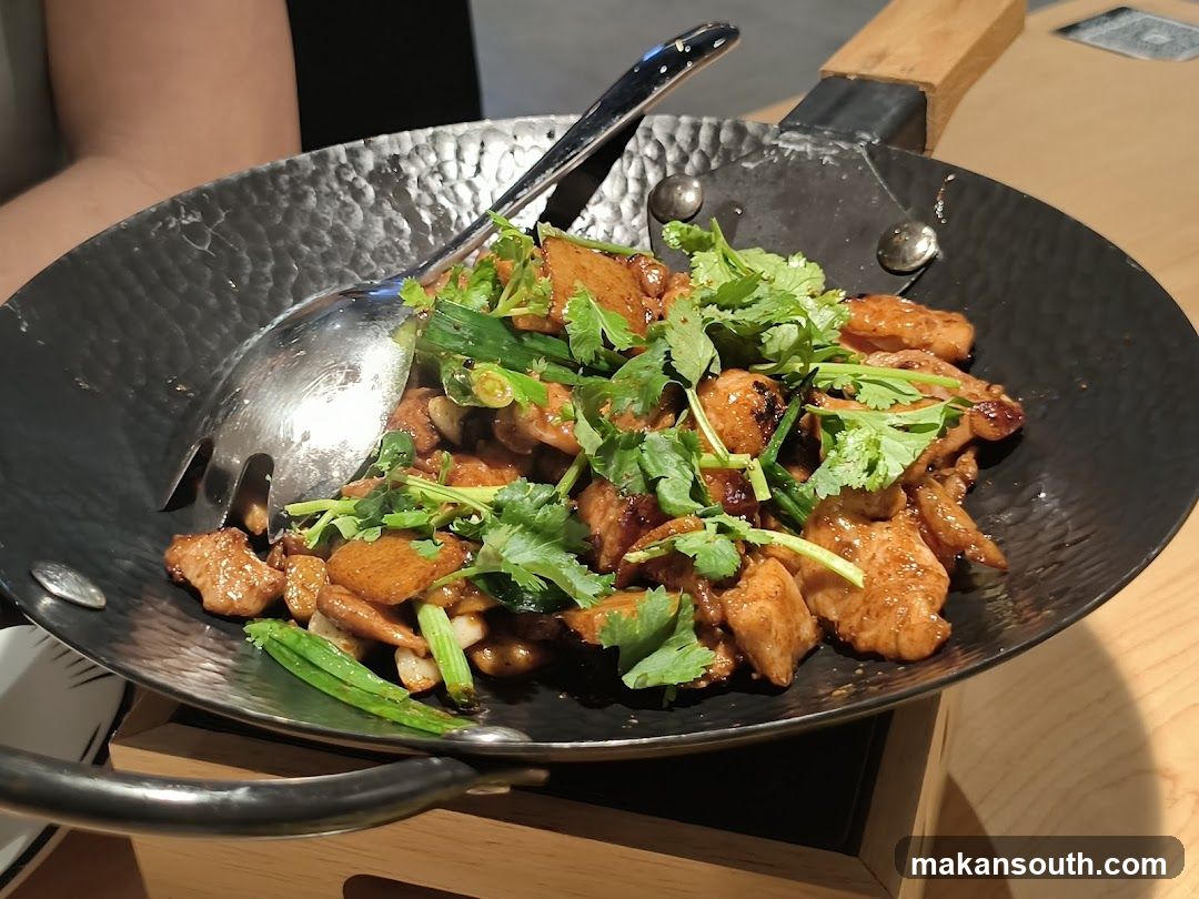 Stir-fried dish with cilantro and scallions