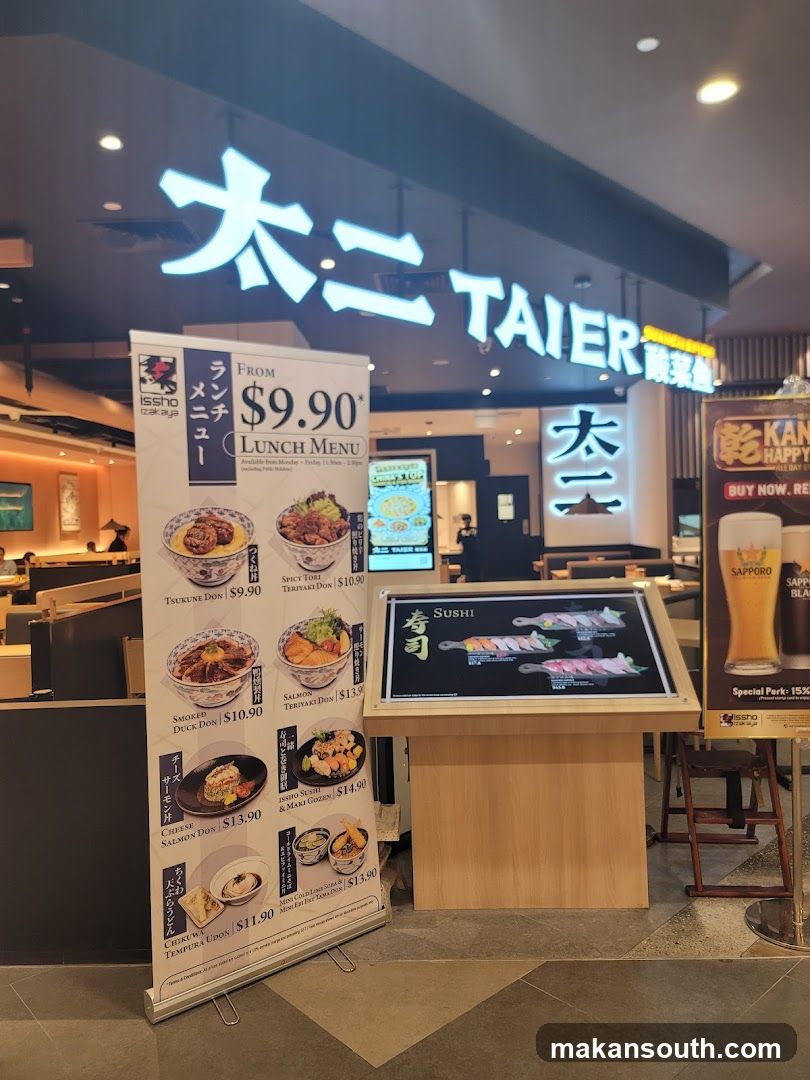 Restaurant Lunch Menu and Sushi Display