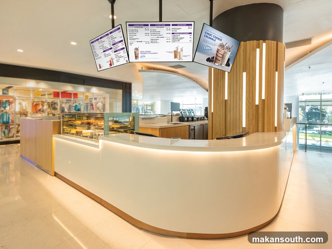 Cafe Counter with Digital Menus