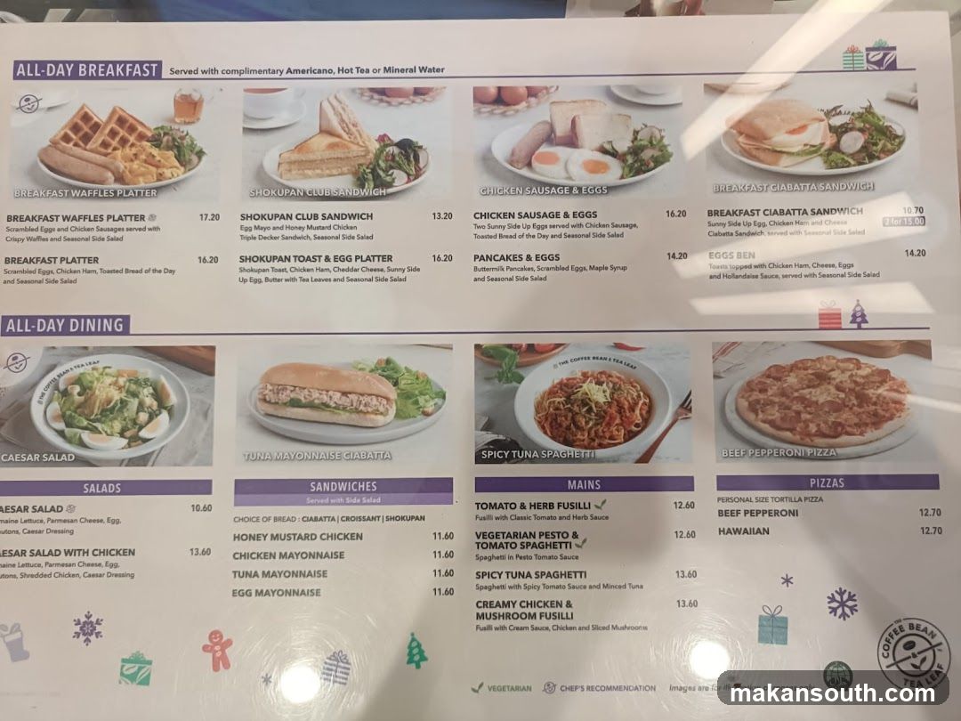 The Coffee Bean & Tea Leaf Menu