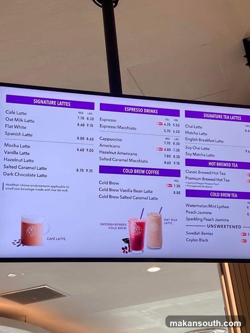 The Coffee Bean & Tea Leaf Menu