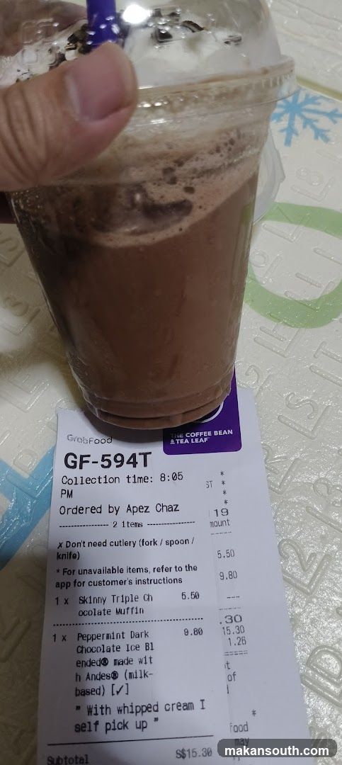 Coffee Bean & Tea Leaf Receipt