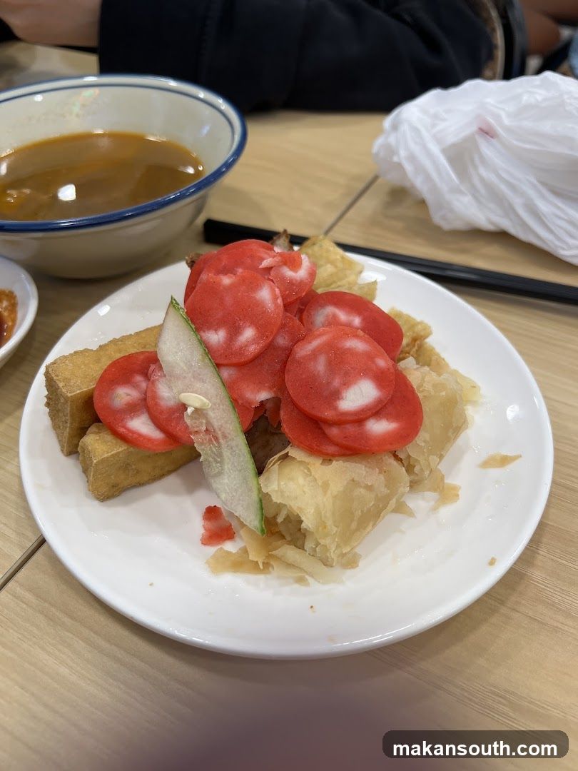 Fried Tofu and Sausage Plate