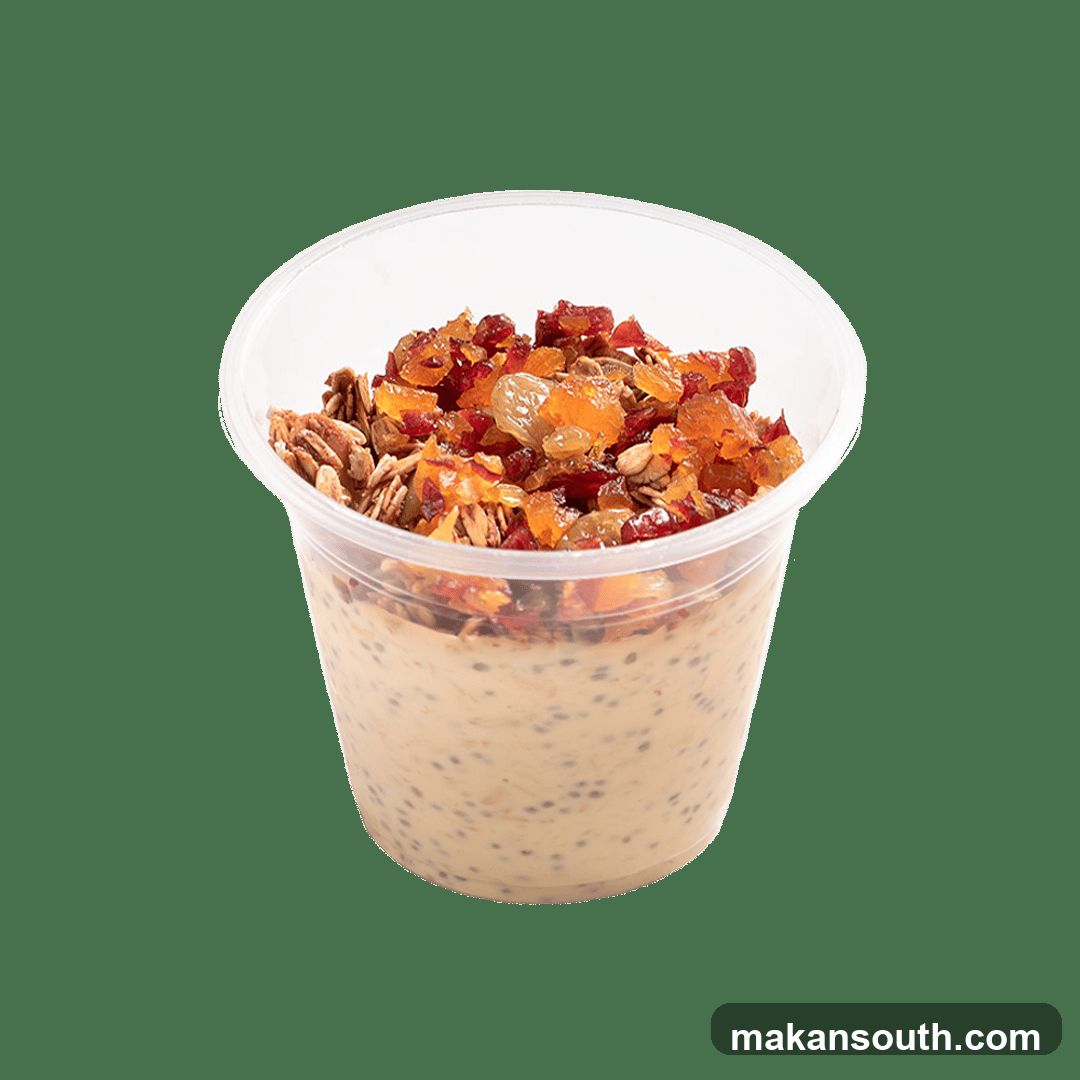 Overnight Oats with Granola and Dried Fruit