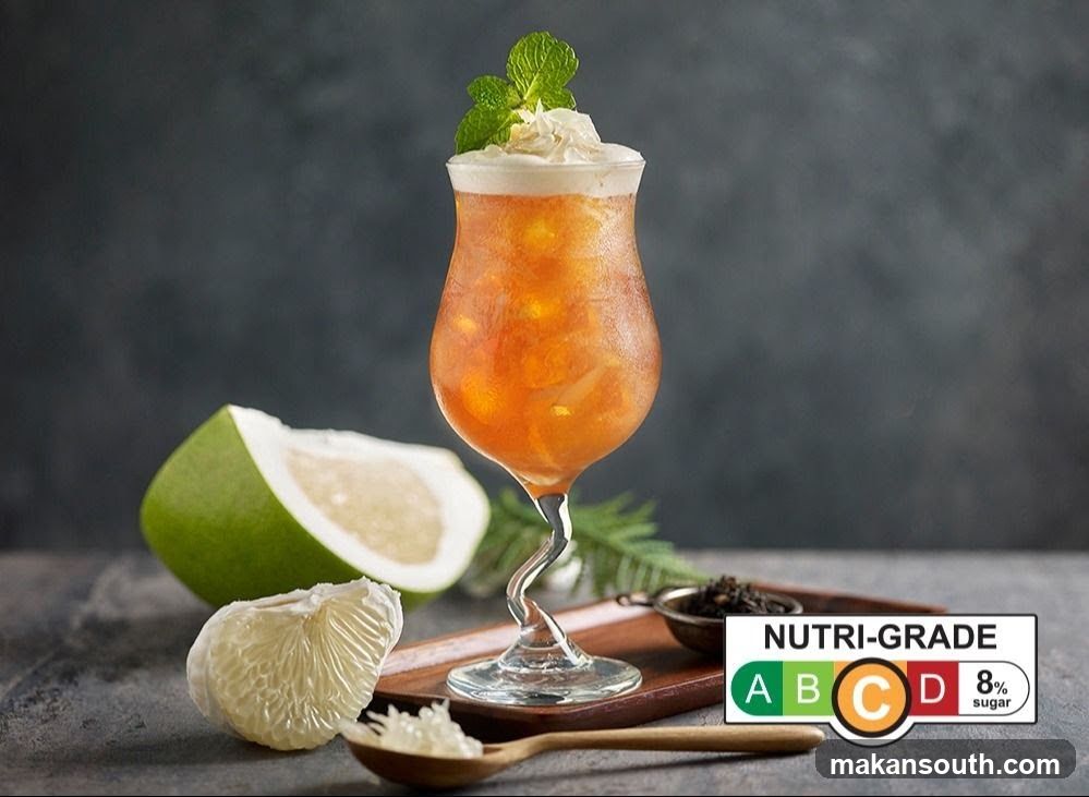 Pomelo Tea Drink with Nutri-Grade Label