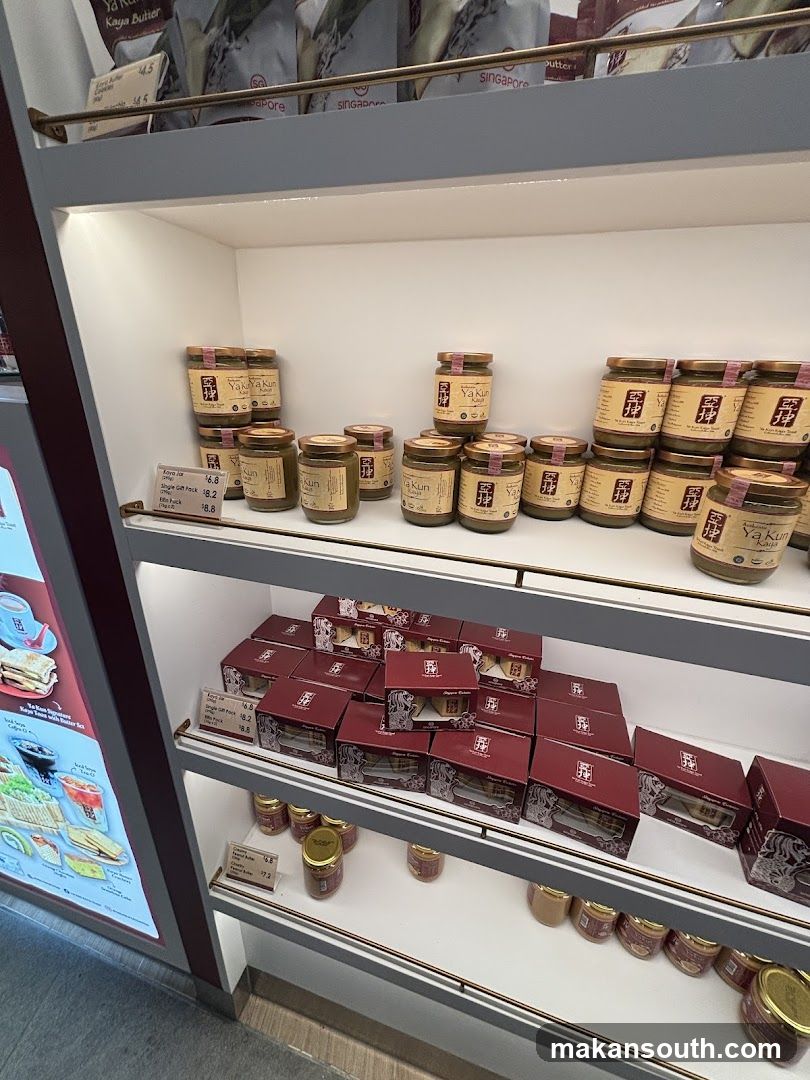 Jars of Kaya Butter and Gift Boxes on Shelves