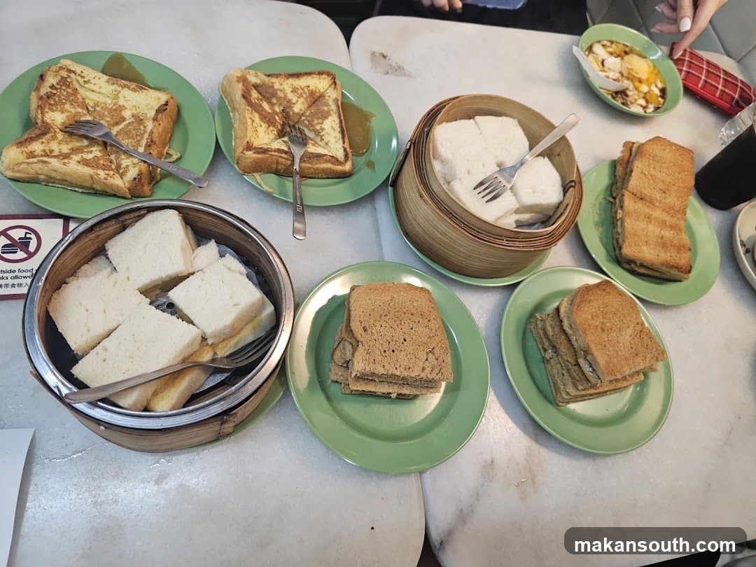 Assortment of Toast and Kaya