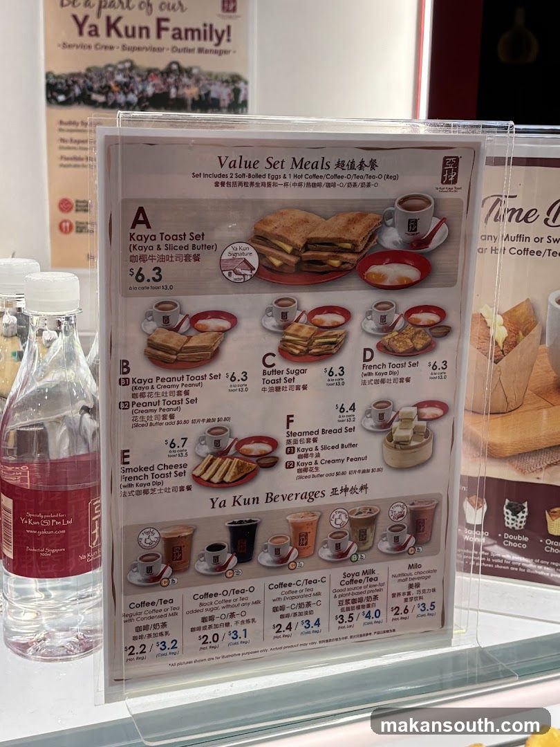 Ya Kun Value Set Meals & Beverages