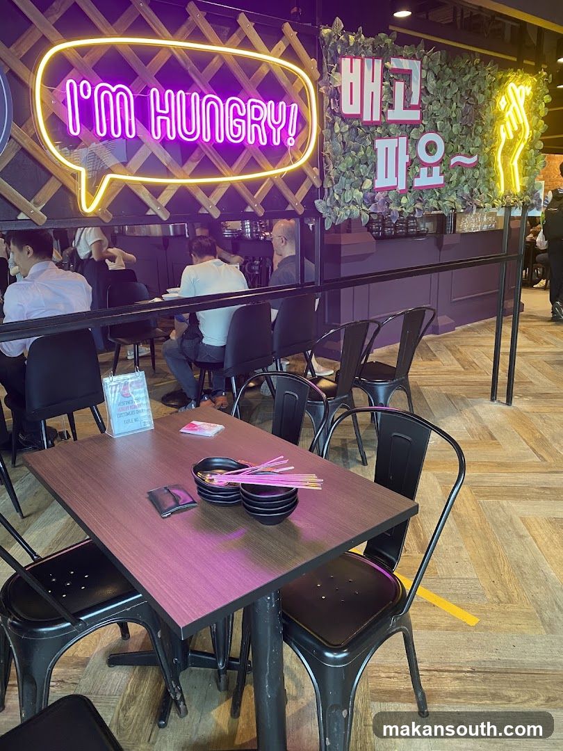 Restaurant Interior with Neon Signage
