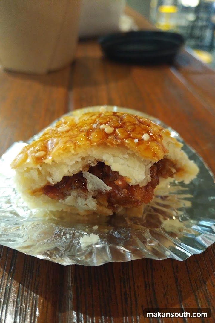 Close-up of a pastry with filling