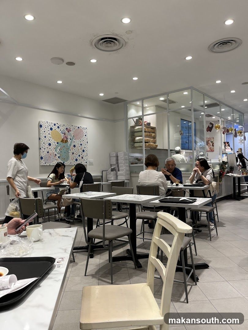 Interior of a cafe with patrons