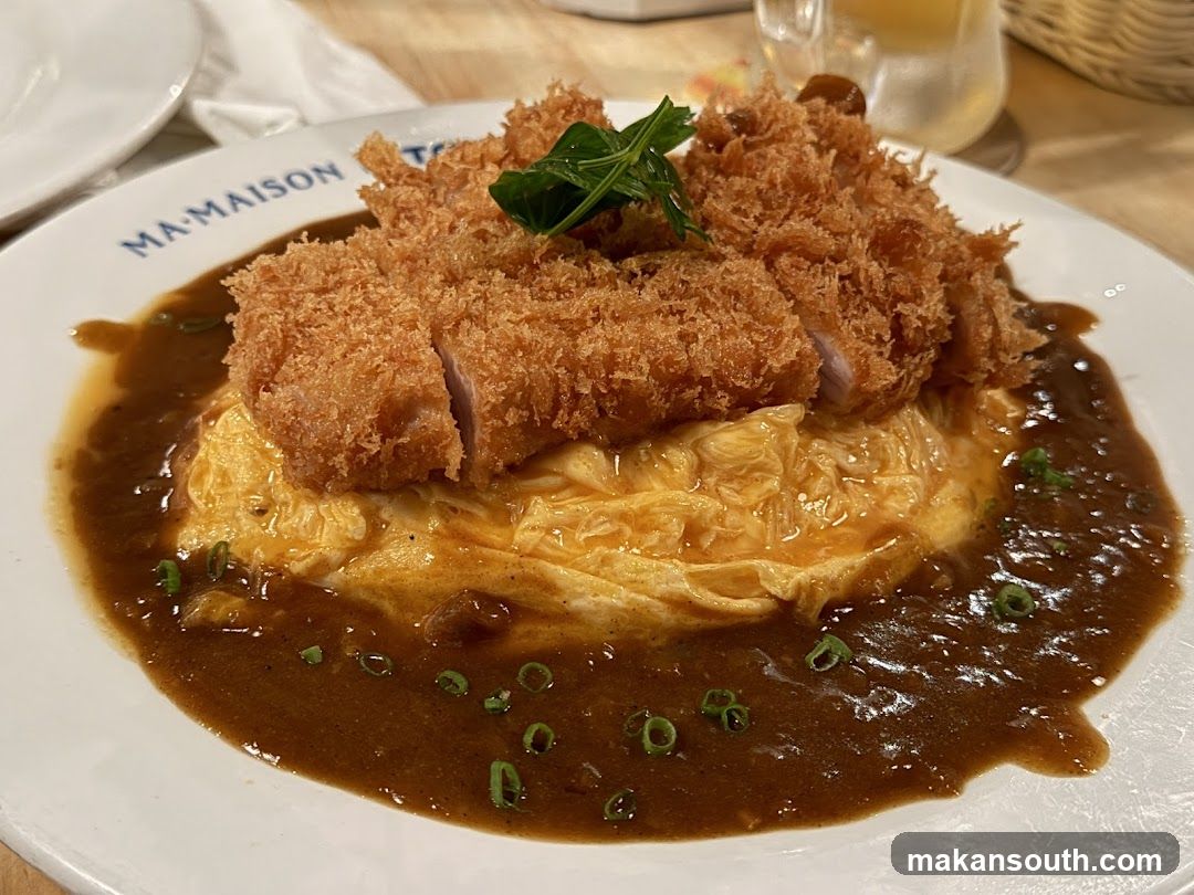 Omurice with Tonkatsu