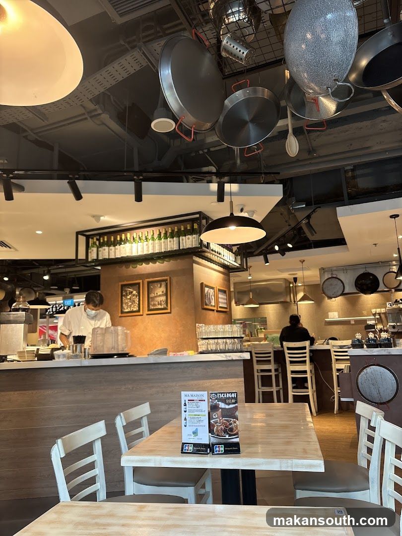 Restaurant Interior with Hanging Pans