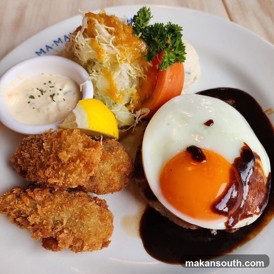Fried Oysters and Hamburger Steak