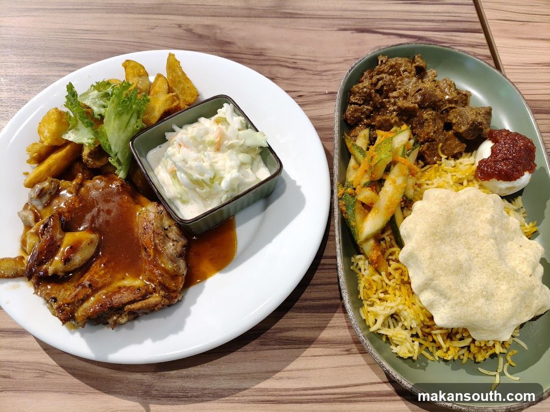 Two plates of food