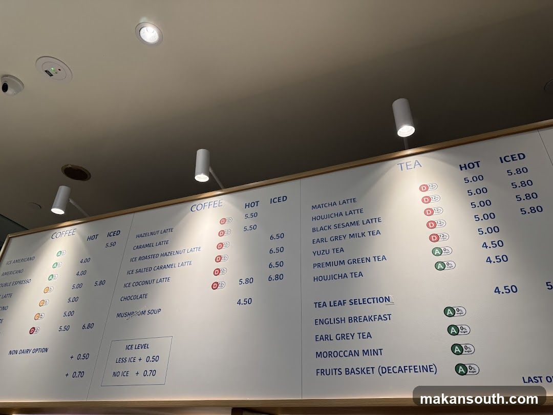 Coffee and Tea Menu