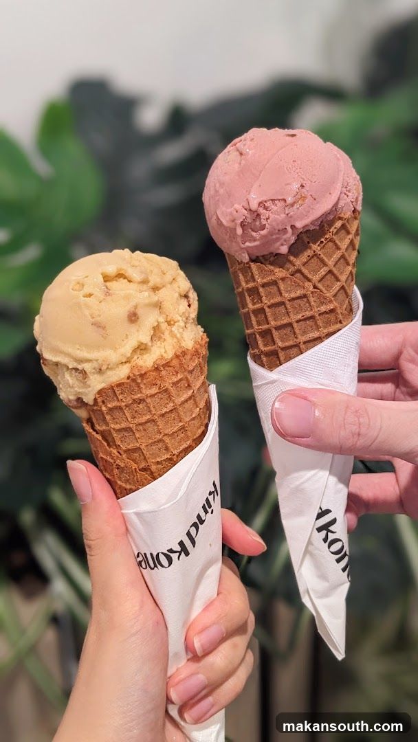 Two ice cream cones
