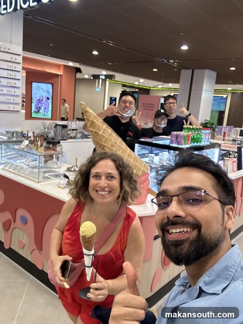 People enjoying ice cream