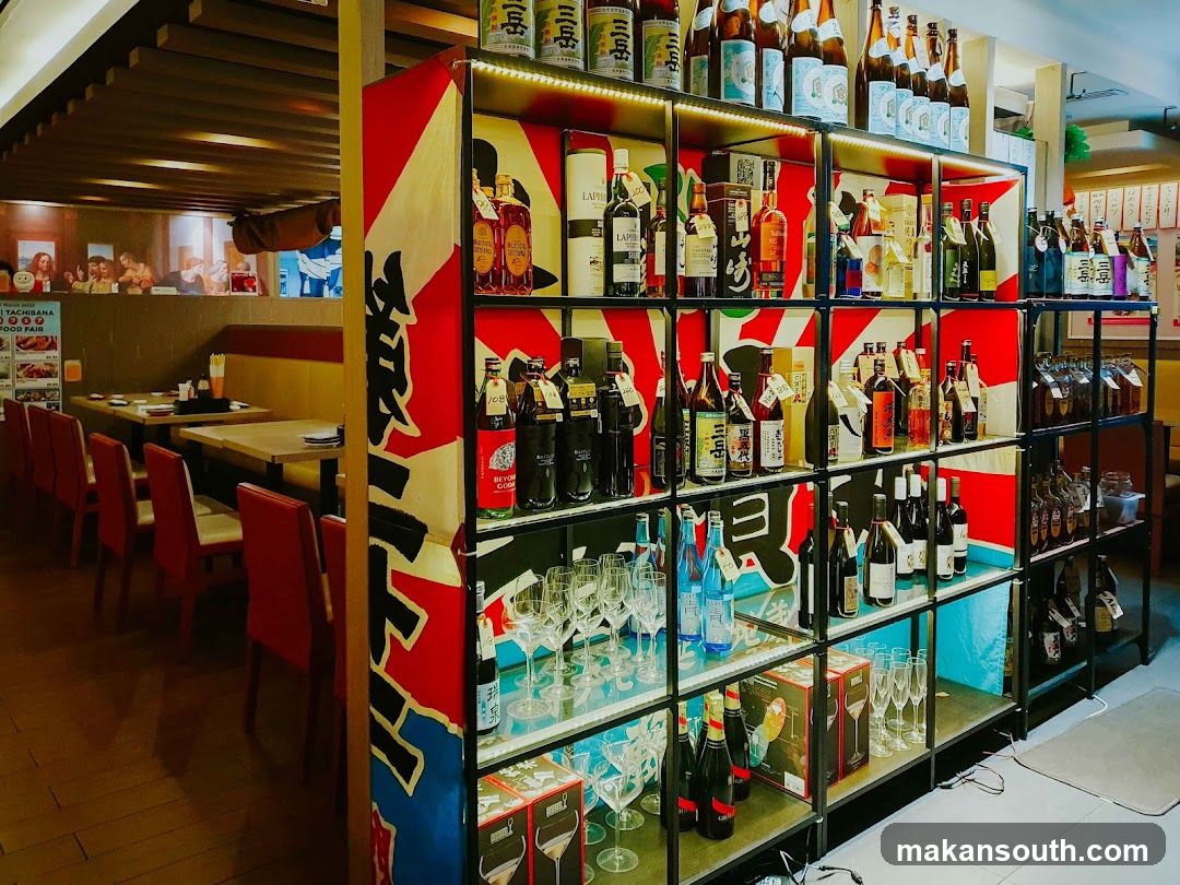 Restaurant Interior with Shelving of Bottles