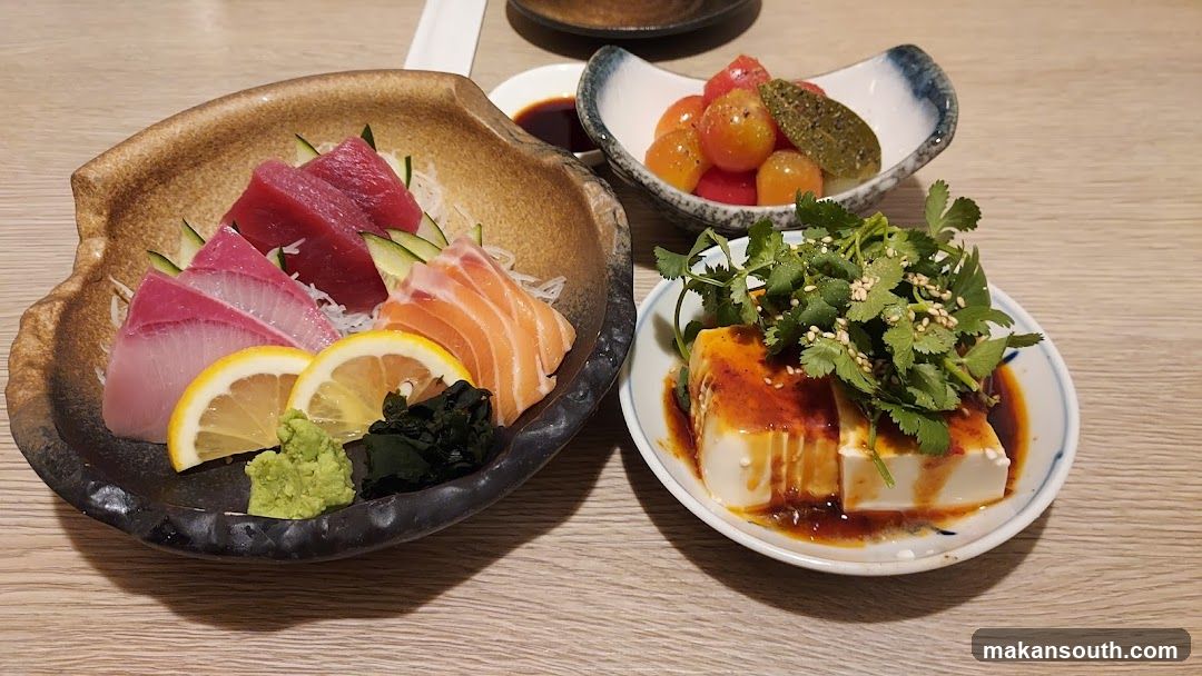 Sashimi and Tofu Appetizers